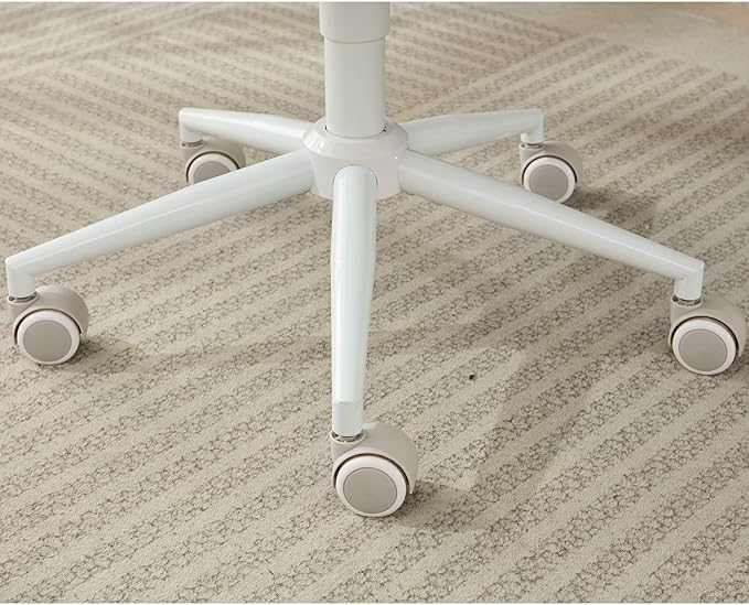Cross Legged Office Chair for Adults, Criss Cross Office Chair with Wheels, Adjustable Meditation Chair with Lumbar Support, ADHD Desk Chair for Home Office, Ivory