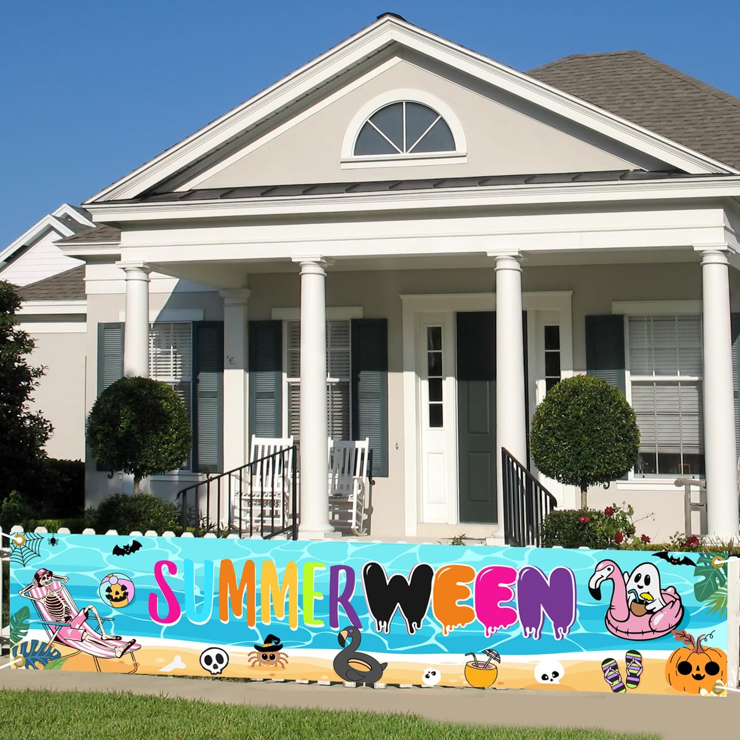 Summerween Banner - Summerween Party Decorations, Halloween In Summer Decor, Summer Halloween Party Decorations 8.2 * 1.6ft