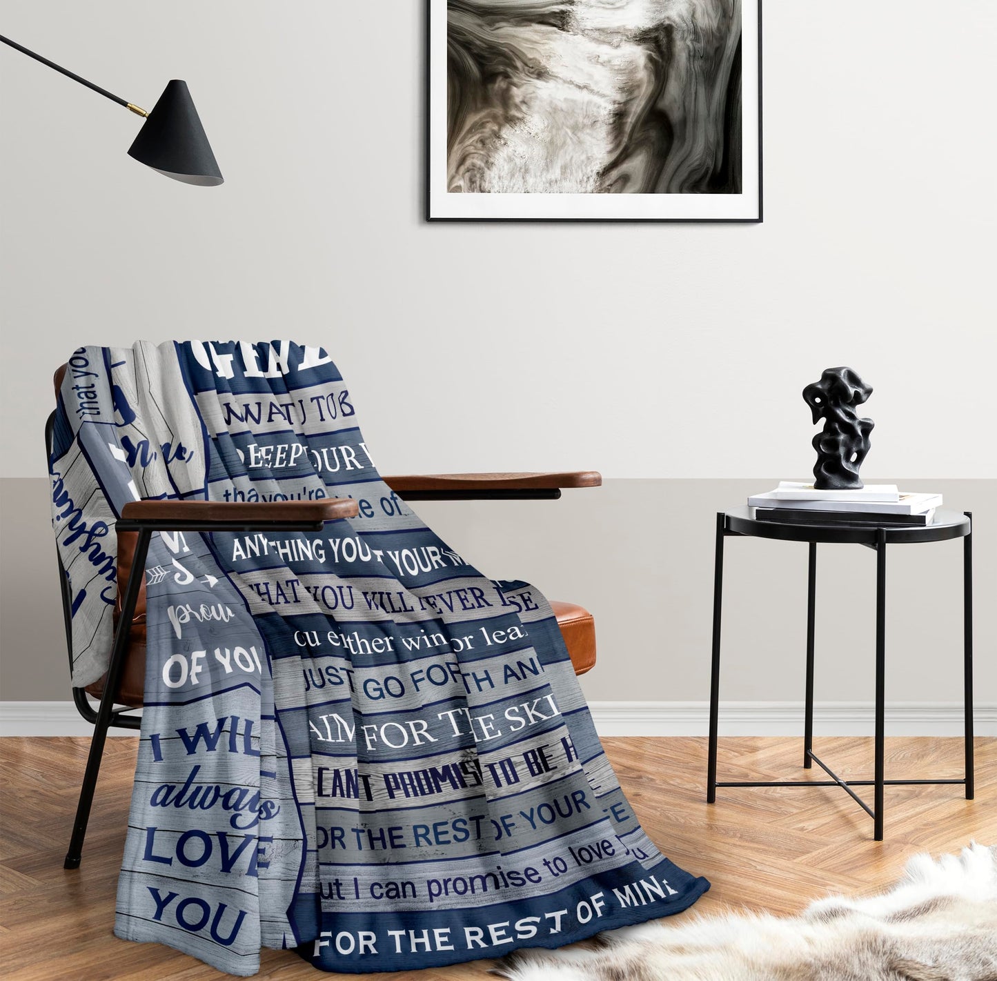 Grandson Gifts from Grandma/Grandpa, Birthday Gifts for Grandson, Grandson Graduation Gifts, Grandson Blanket, Fleece Blanket Soft 50" x 60"