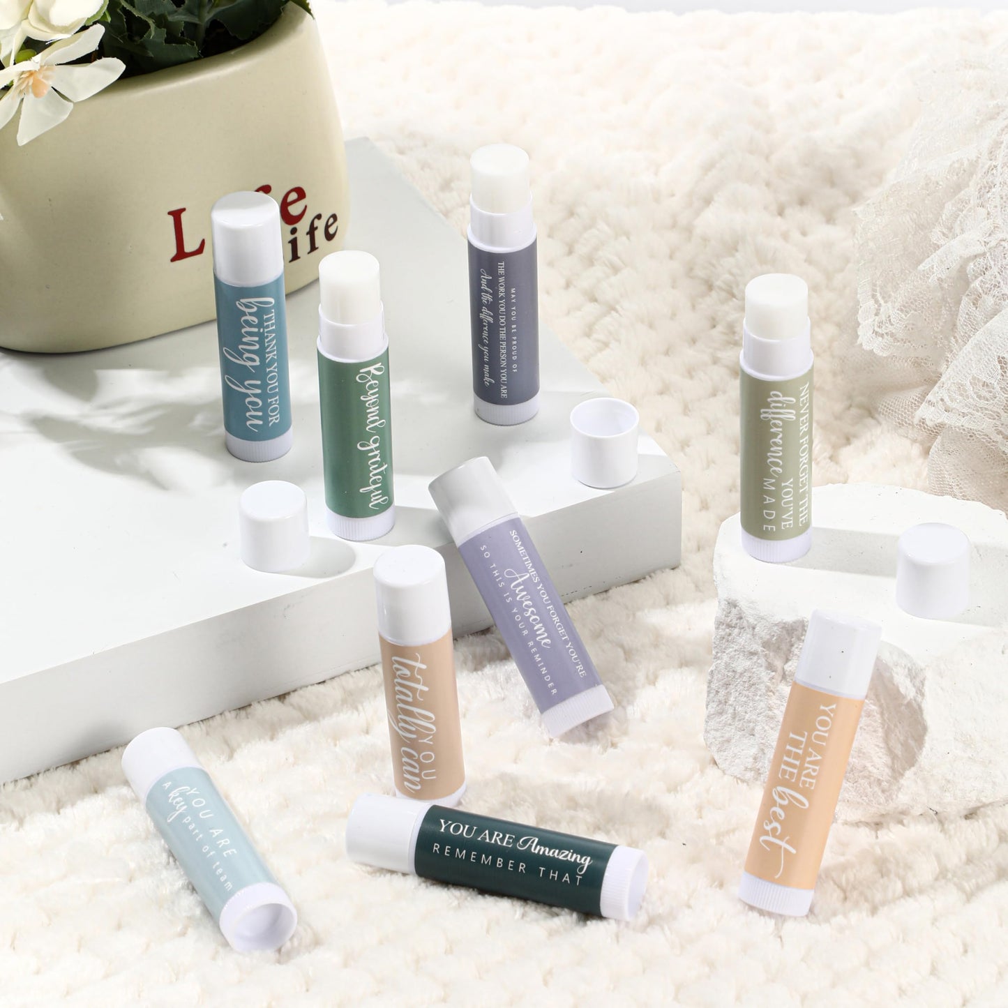 Heigble 20 Sets Back to School Teacher Appreciation Gifts Bulk Lip Balms and Hand Cream Employee Appreciation Inspirational Hand