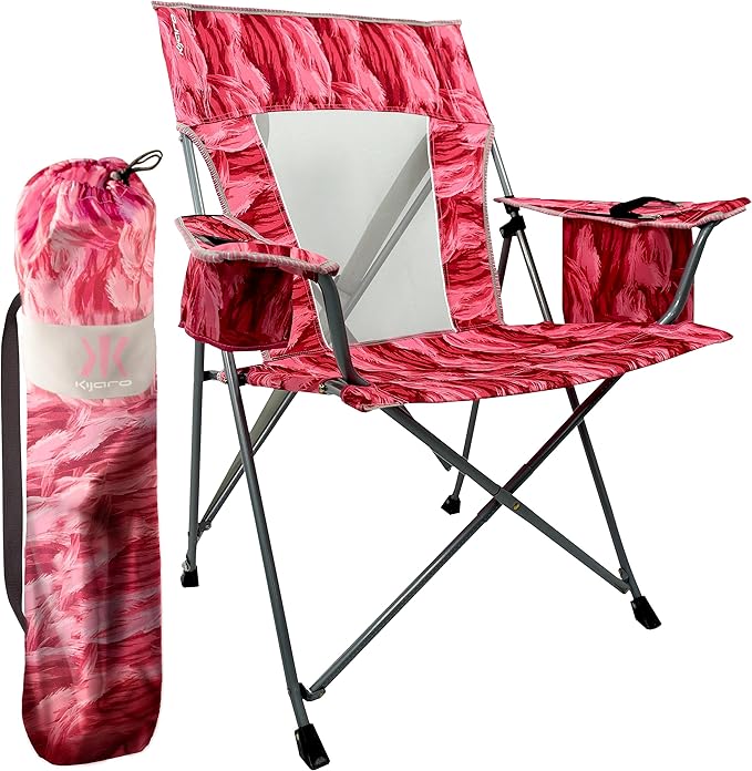 Portable Beach Chair for Adults - Kijaro Journey Print Beach Folding Chair, Steel Frame Foldable Beach Chair, High Beach C...