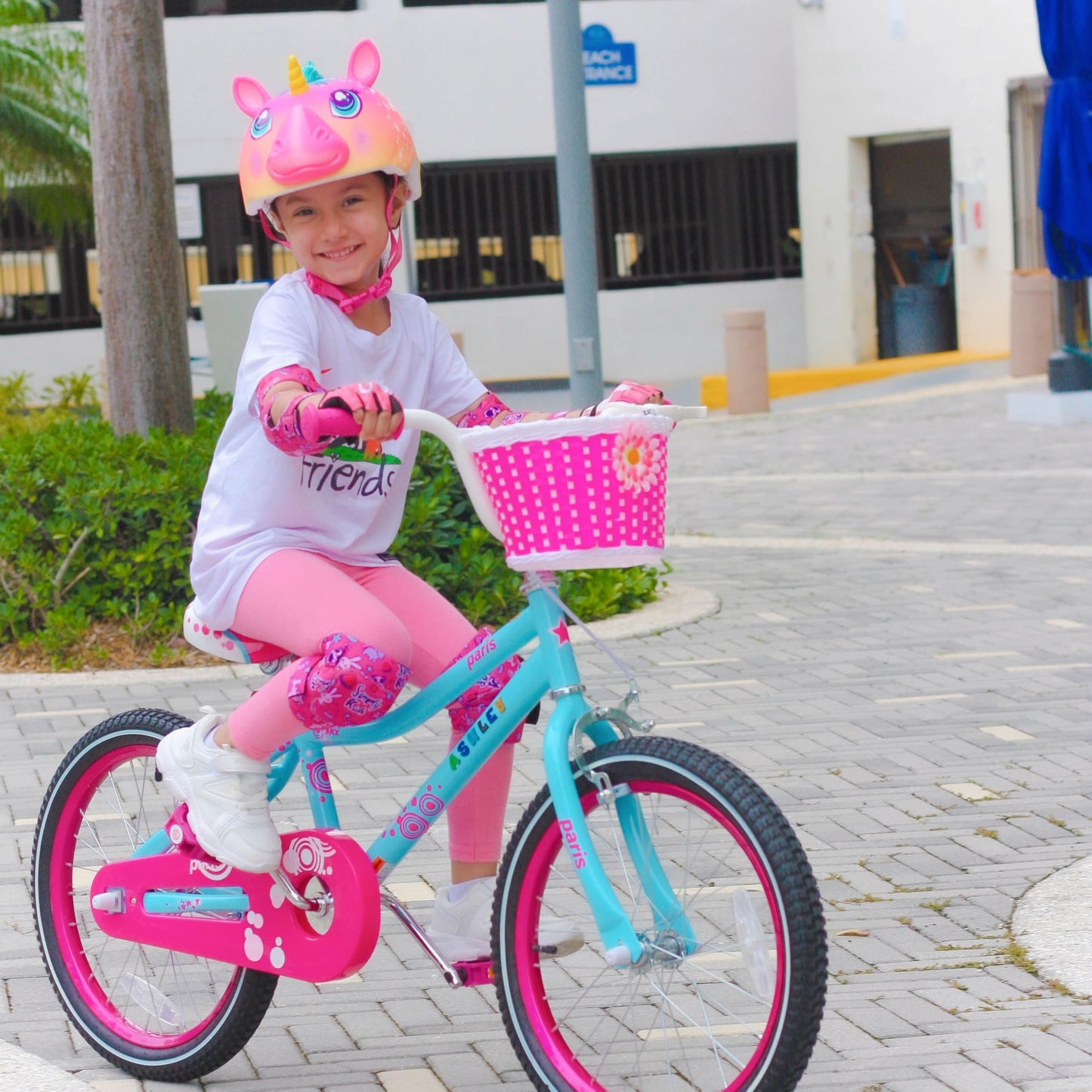 JOYSTAR 16 Inch Girls Bike with Training Wheels for 4-7 Years Old Kids Birthday Gift Children Bicycle with Training Wheels and Hand Brake Kids' Bicycles Blue