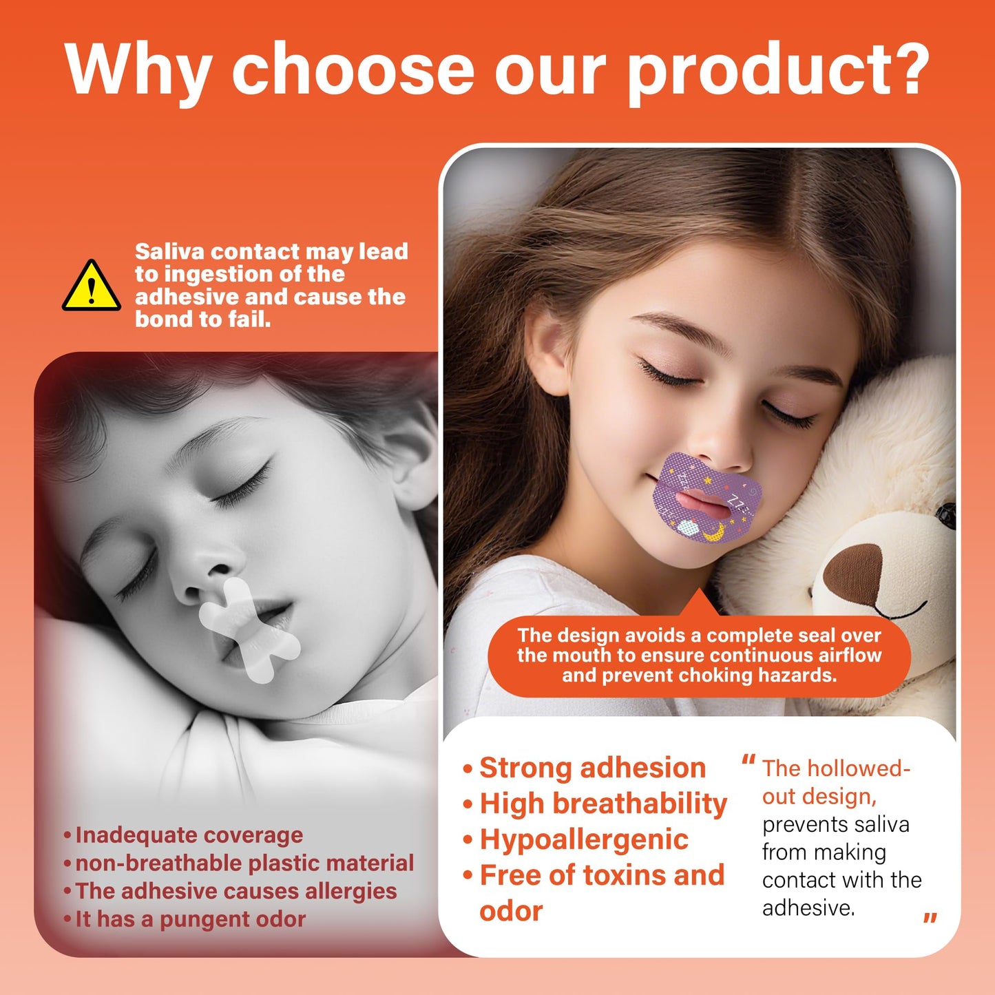 30pcs Mouth Breathing Correction Patch, Children's Closed Mouth Patch, Adult Anti-snoring, Closed Mouth Patch, Improve Mouth Breathing Facial Problems (Small（3-7years）)