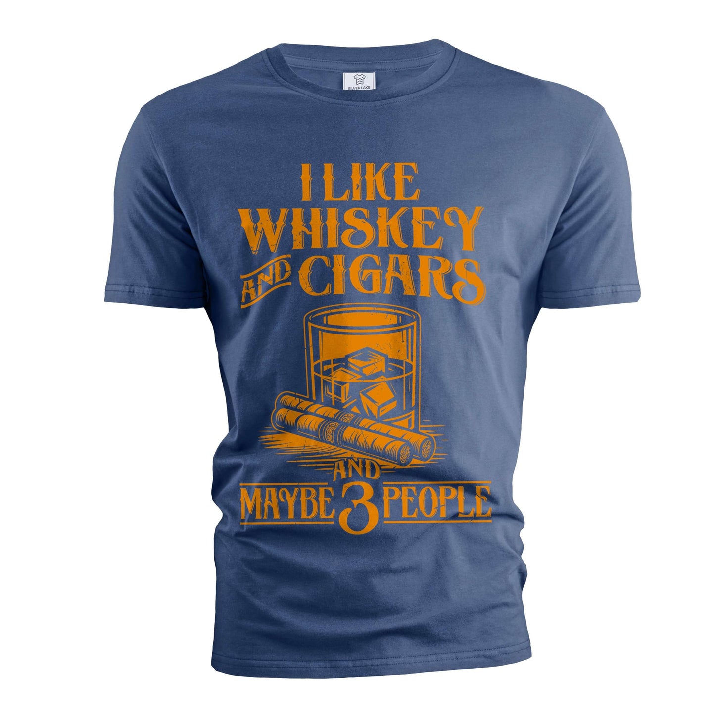 Men's Funny I Like Whiskey and Cigars T-Shirt and Maybe 3 People Grandpa dad Husband Birthday Gift (X-Large Black)