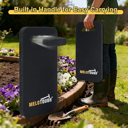 MELOTOUGH Garden Kneeling Pad, 1" Thick Soft NBR Foam Kneeling Pads for Gardening, Cleaning, Work - Lightweight & Comfortable, 15.75"x7.2" (Black)