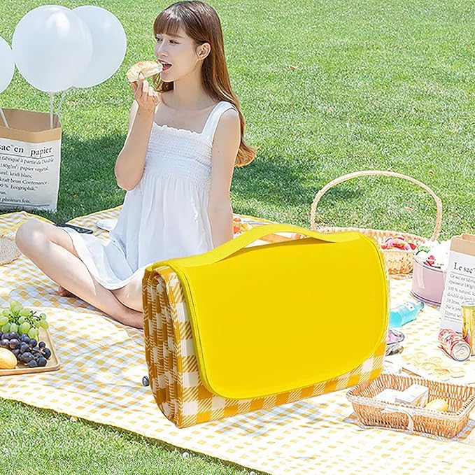 Folding Picnic Blanket for Outdoor Waterproof and Sandproof for Holiday Barbecues Concerts and Beach Camping on Grass Picn...