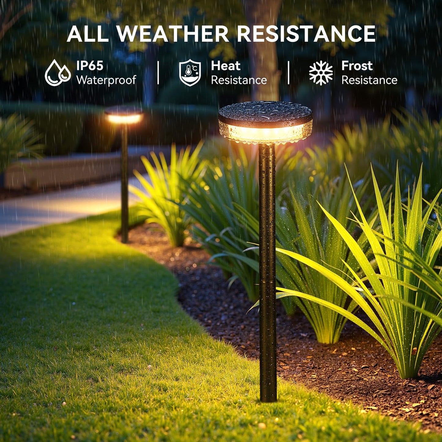LETMY Solar Pathway Lights Outdoor, 6 Pack 2X Brighter Solar Lights Outdoor Waterproof, Taller Pathway Light with Larger Panel, Auto On/Off Up to 12Hrs Driveway Light for Yard Outside Patio Path Lawn
