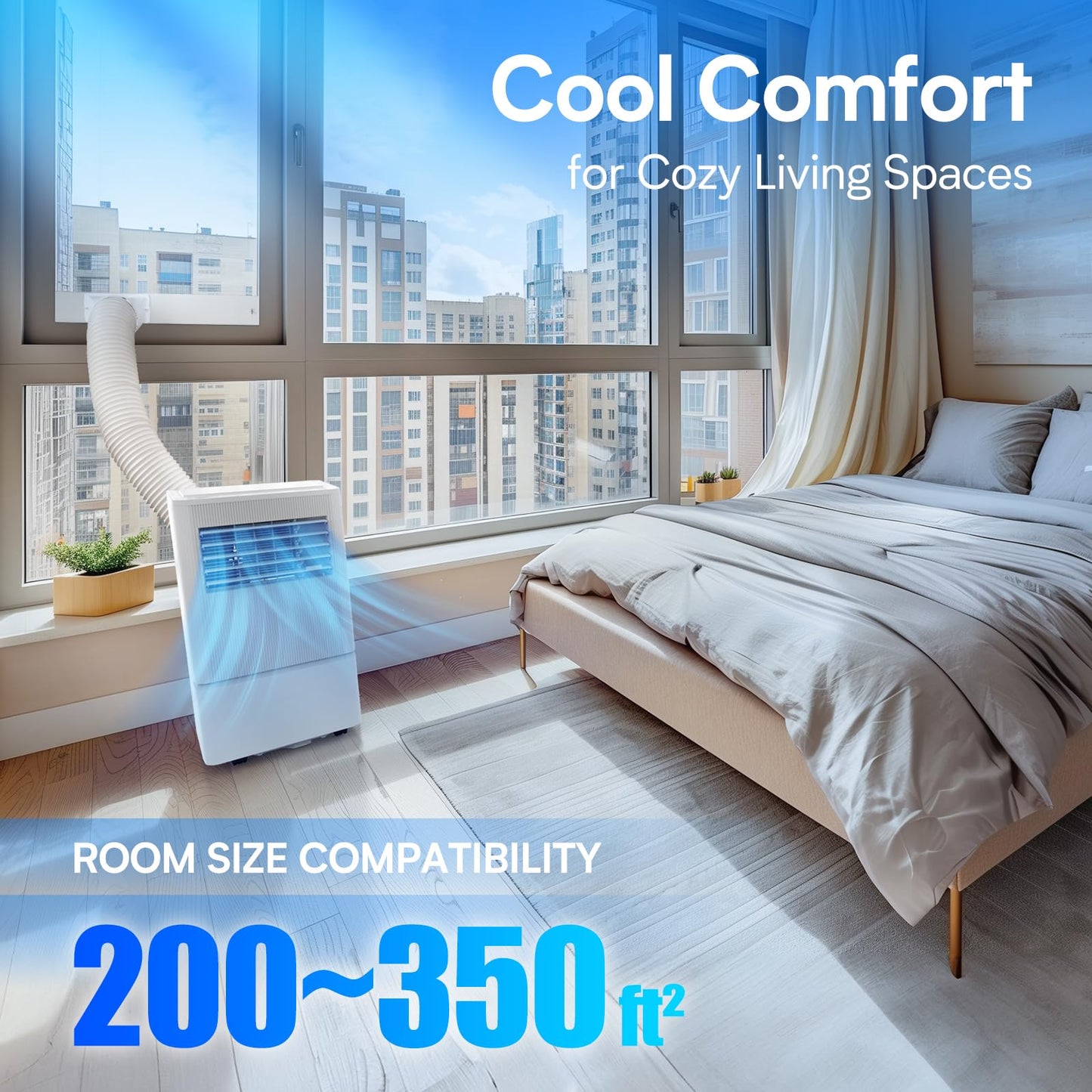 Air Choice 8000 Btu Portable Air Conditioner, 3-In-1 Room Air Conditioners Portable For Rooms Up To 350 Sq.Ft, Sleep Mode, 24H T