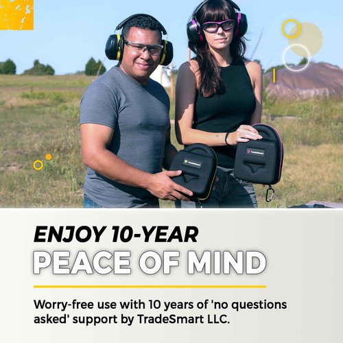 TradeSmart Gun Range Protection Duo Kit - Pink and Grey Shooting Eye and Ear Protection for Women and Men, U.S. Certified