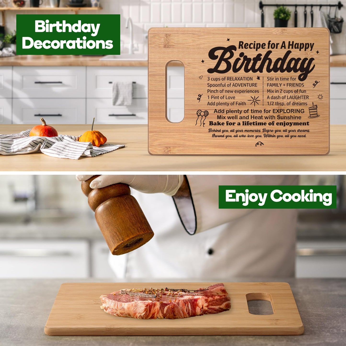 Birthday Gifts for Women Men,Best Friend Birthday Gifts for Her Him,Year Old Birthday Gifts for Women Friendship,Birthday Gift Ideas for Dad Mom Sister Girls,Happy Birthday Decorations Cutting Board