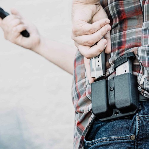Glock 19 Signature OWB (Right Hand) Holster + Double Single OWB Magazine Carrier with Tek-Lok Belt Attachment - by Blade-Tech Holsters