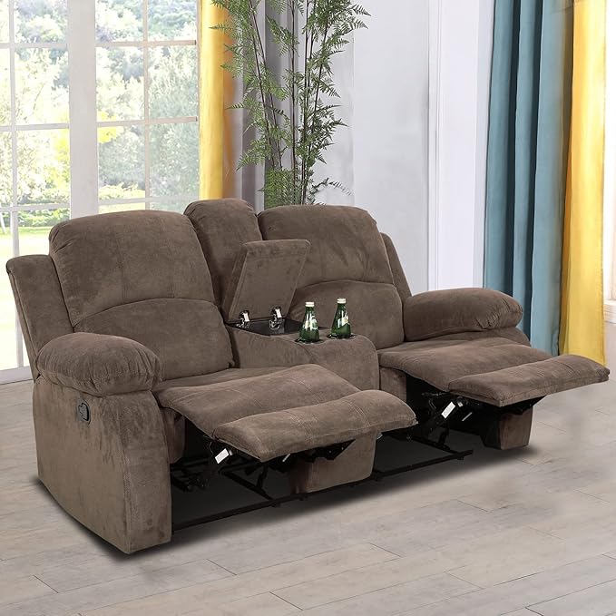 A Ainehome Living Room Furniture Set Leather Recliner Sofa Set Loveseat Chair Furniture Sofa Set for Living Room/Small Space/Rv/House/Office/Theater Seating (A-Taupe Brown Corduroy,Loveseat)