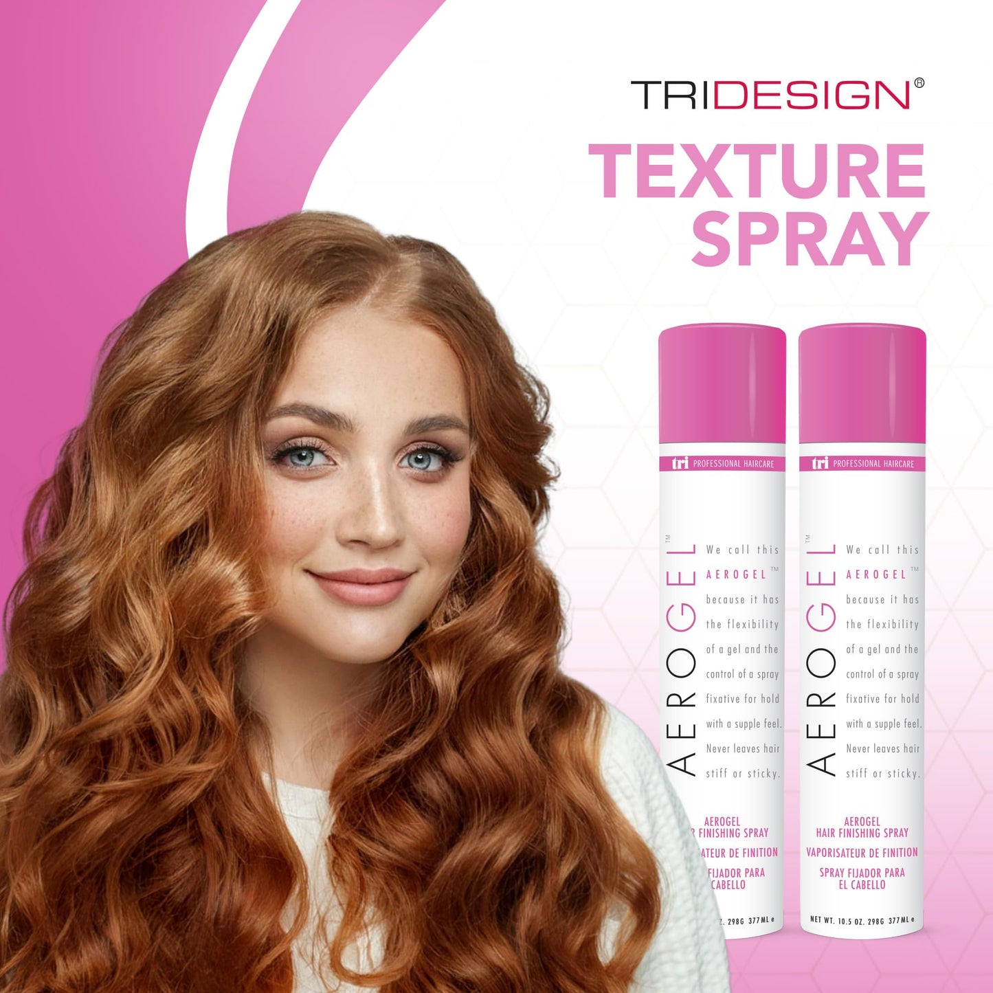 TRIDESIGN Aerogel Hairspray - Strong Hold Hair Finishing Spray for Volumizing & Control, Flexible Styling for All Hair Types, No