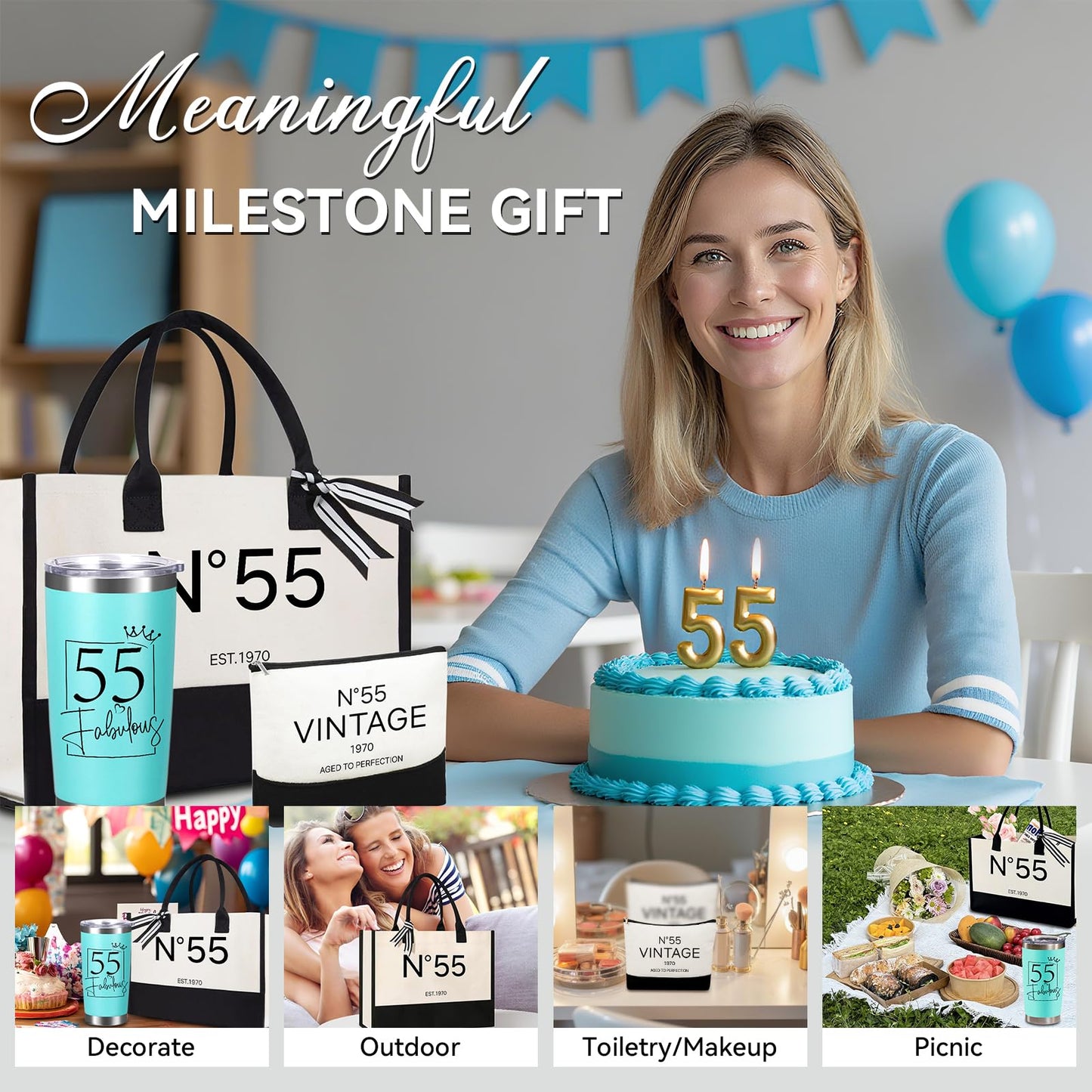 Physkoa 55th Birthday Gifts for Women Her