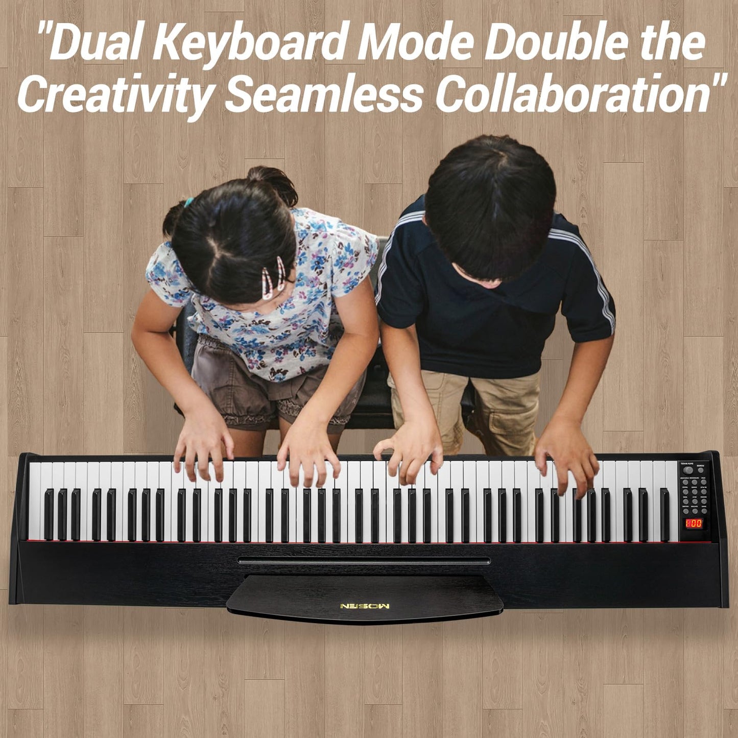 MOSEN Digital Piano 88 Key Weighted Keyboard, Full Size Keyboard Piano, Hammer Action,128 Voices, Recording, 3-Pedal, Music Stand, USB-MIDI MP3 Connecting, Electronic Piano for Beginner, MDP-88, Black