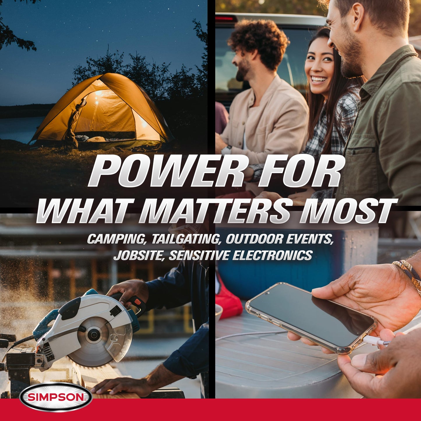 Simpson 9625 Watt Inverter Generator, Quiet Portable Inverter Dual Fuel Generator with Wheels, 2 GFCI Outlets, 2 USB Ports, 1 30A RV Outlet, 7700 Running Watts, Parallel Capable, CO Sensor (SGS7796)