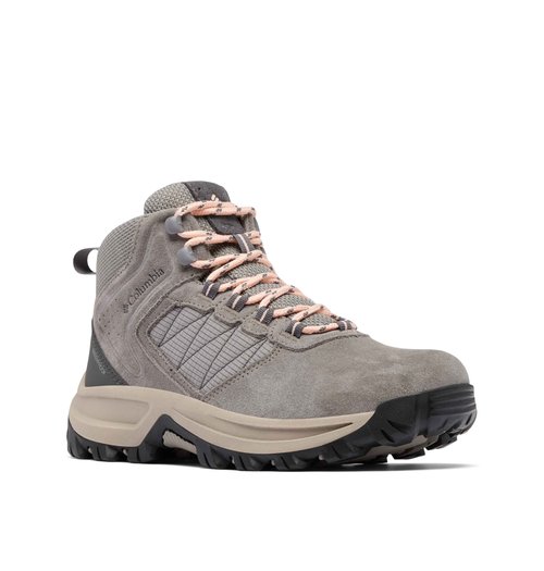 Columbia Womens Transverse Suede Waterproof Hiking Boot, Stratus/Blush Rose, 9 Wide