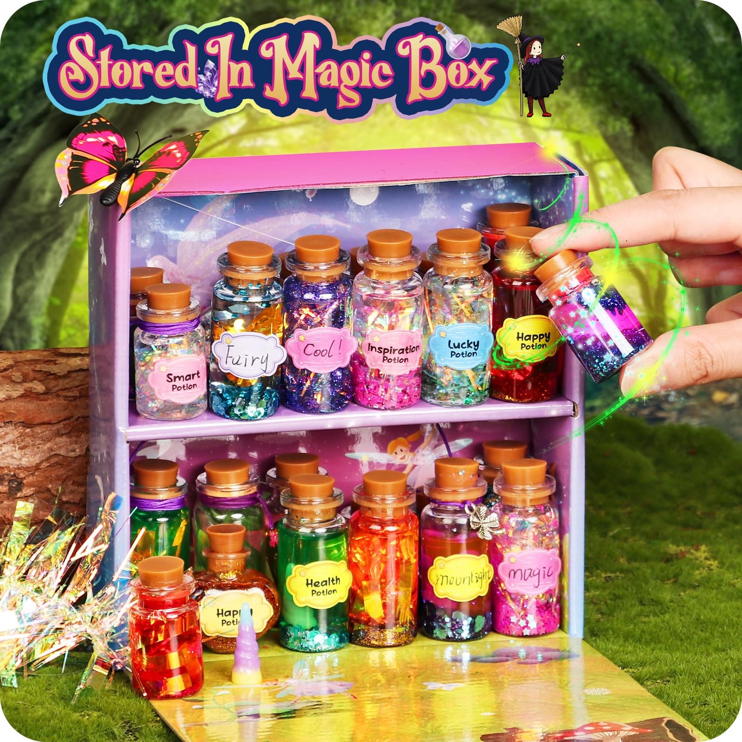 Alritz Fairy Mixies Potion Kits for Kids, 20 Bottles Magic DIY Mixies Potions, Christmas Decorations Families Party Ornaments Creative Crafts Toys Gifts for Girls and Boys Ages 6 7 8 9 10 11+