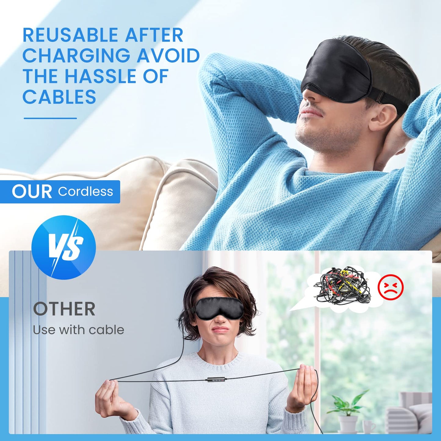Heated Eye Mask Cordless,Silk Eyes Heating Pad for Sleeping,Washable Sleeping Dry Eye Mask for Dry Eyes, Blepharitis, Sinus Migraine