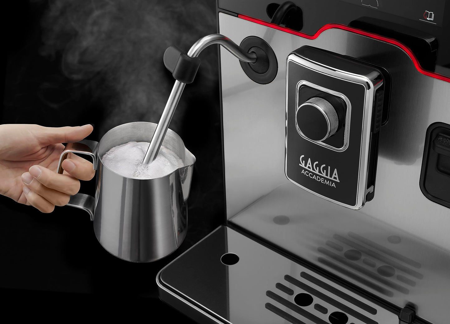 Gaggia Accademia Luxury Italian Fully Automatic Espresso Machine with 19 Customized drink settings,0.5 Liters,RI9782/46 Brushed Stainless
