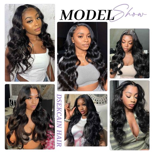 DSEKCAIN Body Wave V Part Wig Human Hair Glueless Clip In 100% Real Human Hair V-part Wigs No Glue No Sew In Upgrade U Part Wig For Beginners Friendly 200% Density 16 Inch