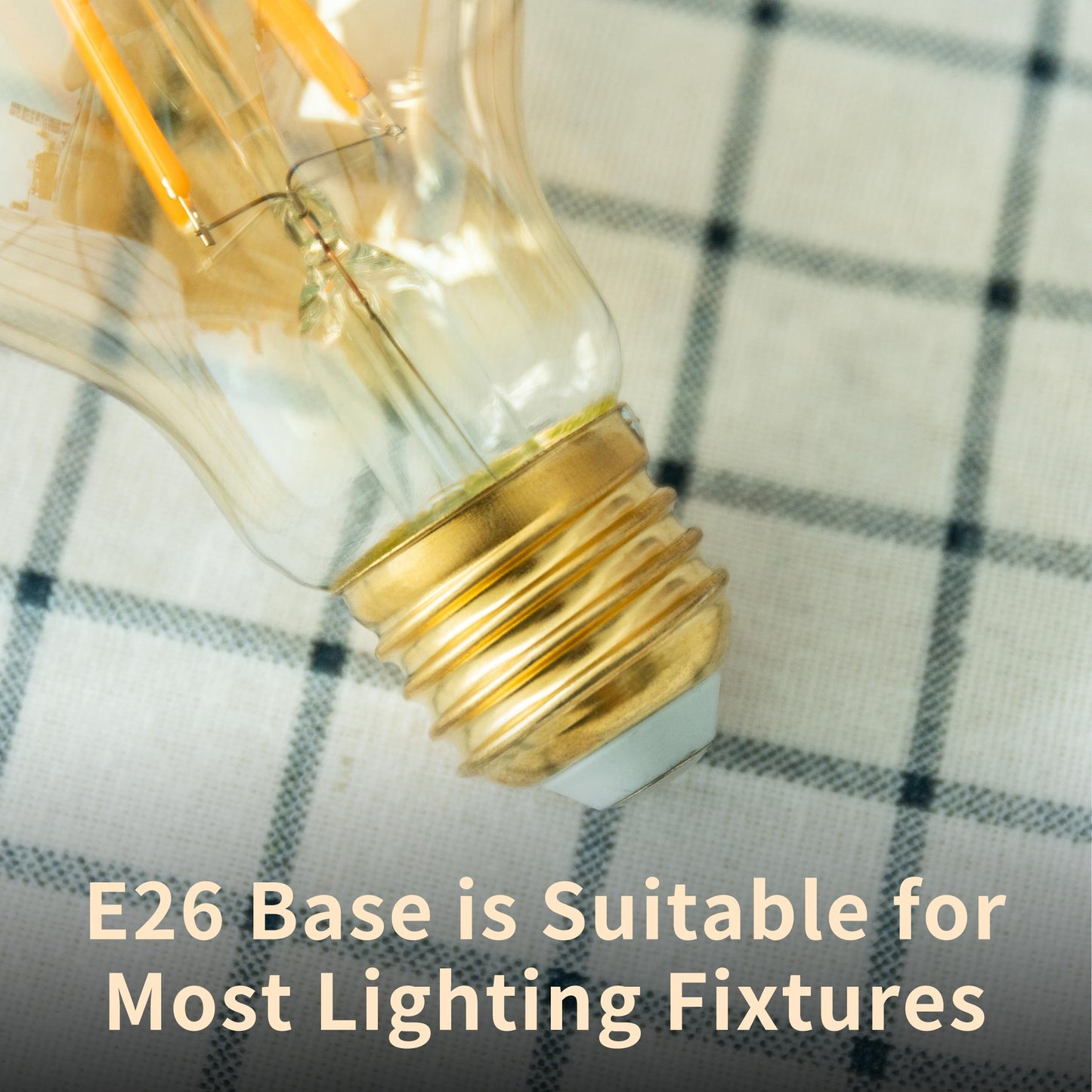 runquiz 2200k Led Light Bulb,Vintage A19 Edison Bulbs,Dimmable Amber Warm White Tone Light Bulb,Antique Led Filament Light Bulbs,Old Style Light Bulbs,40W/60W Equivalent,4 Watt/6 Watt,E26 Base