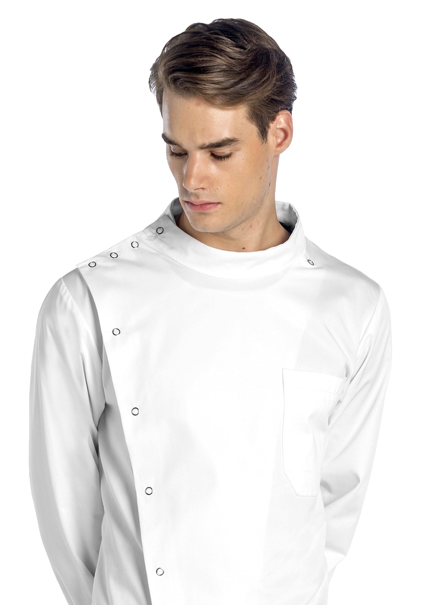 Dr. James Premium Howie Style Unisex Lab Coat for Men & Women, Cuffed Sleeves, Classic Fit, Snap Closing, 43" Length (2XS (Men 2XS / Women XS))