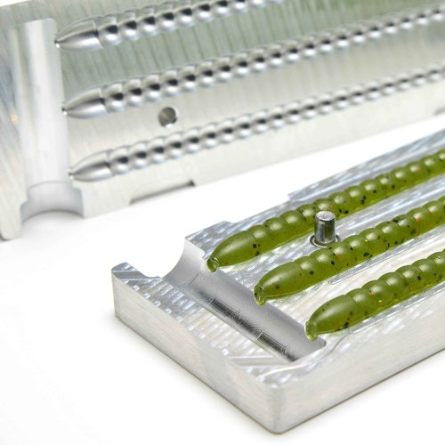 Soft Plastiс Mold Lure Making Injection Molds Fishing Lures Three Cavity Gulp Shaky Worm 5'' (Aluminium)