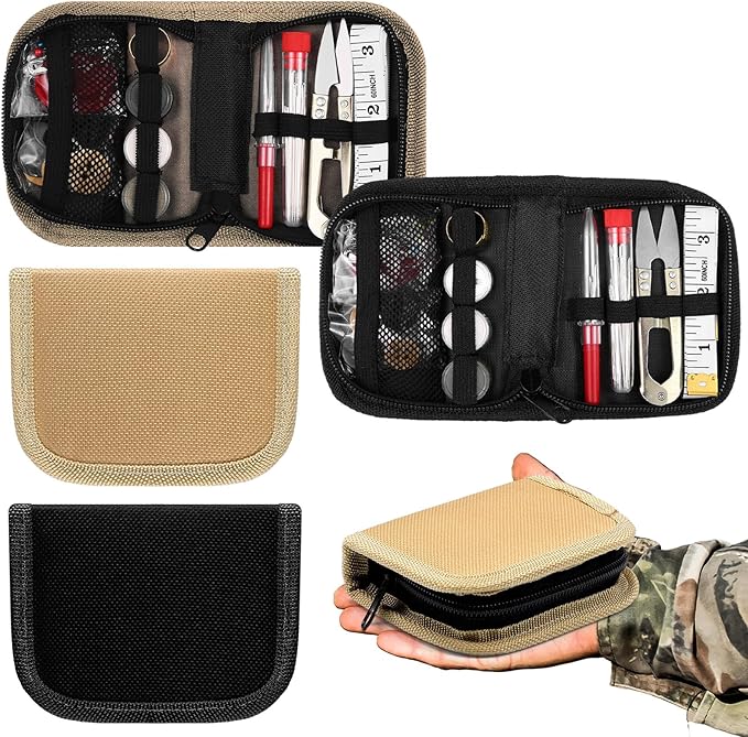 Suncalla Military Survival Sewing Kit Tactical with Buttons Durable Nylon Portable Small Sewing Kit for Men Women Complete...