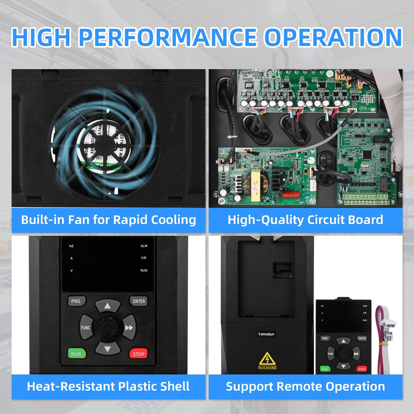 4KW 5HP VFD Variable Frequency Drive, 380V–440V 3 Phase Input & Output, 9A Inverter for Spindle Motor, CNC Router, Pump & Fan Speed Control (0–3200Hz)