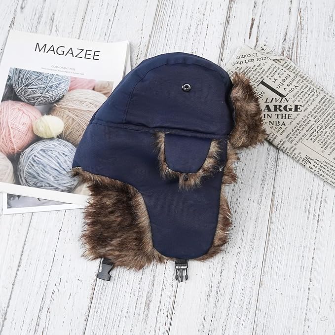 ONWAY Trapper Hat Winter Hats for Women Men with Faux Fur Ear Flaps