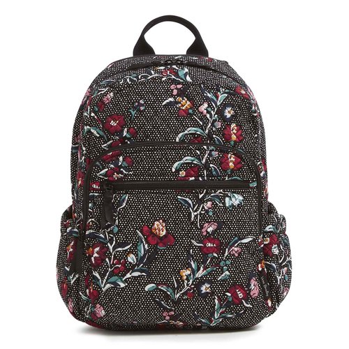 Vera Bradley Cotton Campus Backpack, Perennials Noir Dot