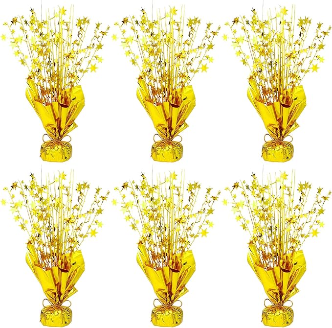 6 Pack Metallic Foil Spray Centerpiece Table Decoration Gold Party Centerpieces Table Decorations for Birthday Wedding Ann...
