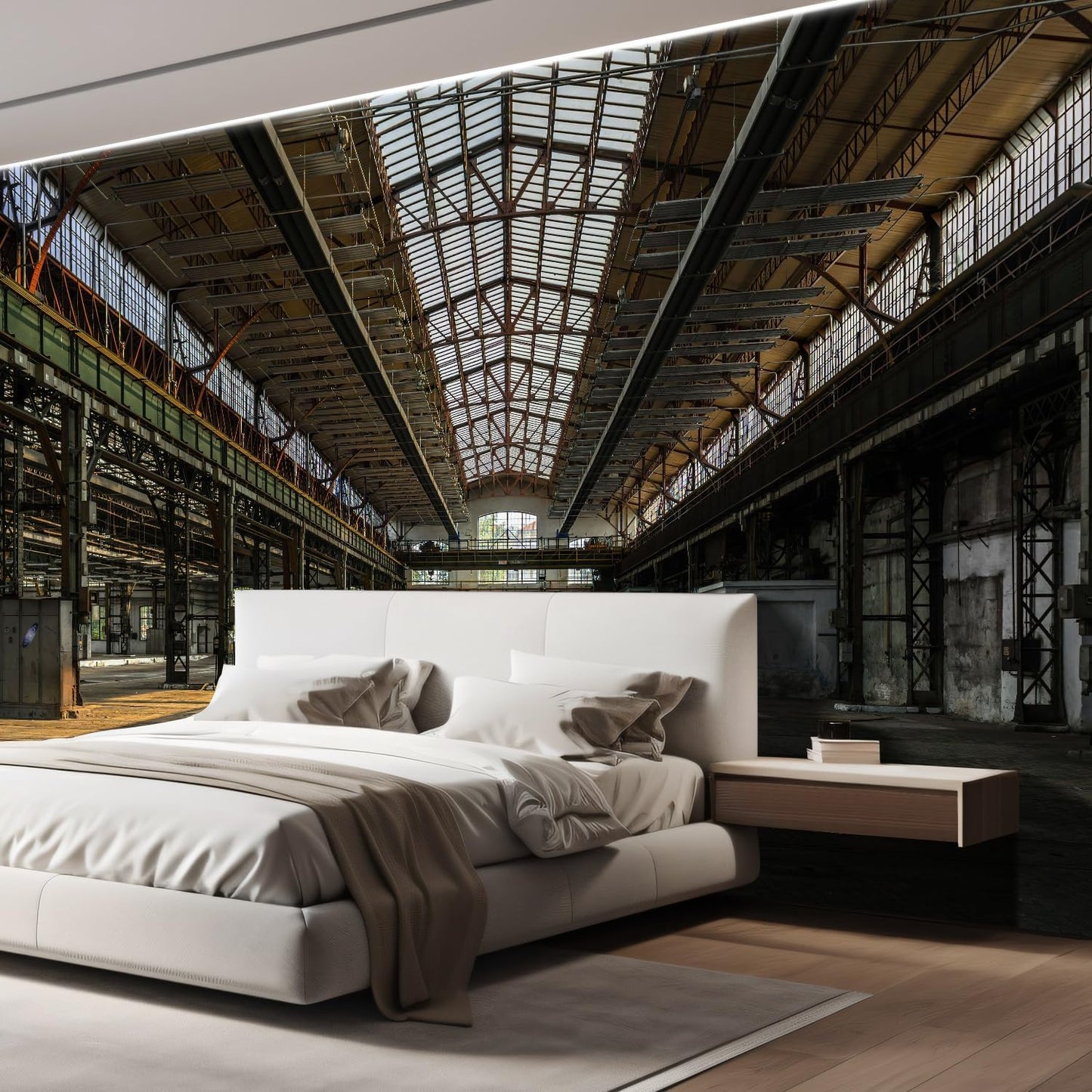 wall26 - Industrial Interior of an Old Factory Building - Removable Wall Mural | Self-Adhesive Large Wallpaper - 66x96 inches
