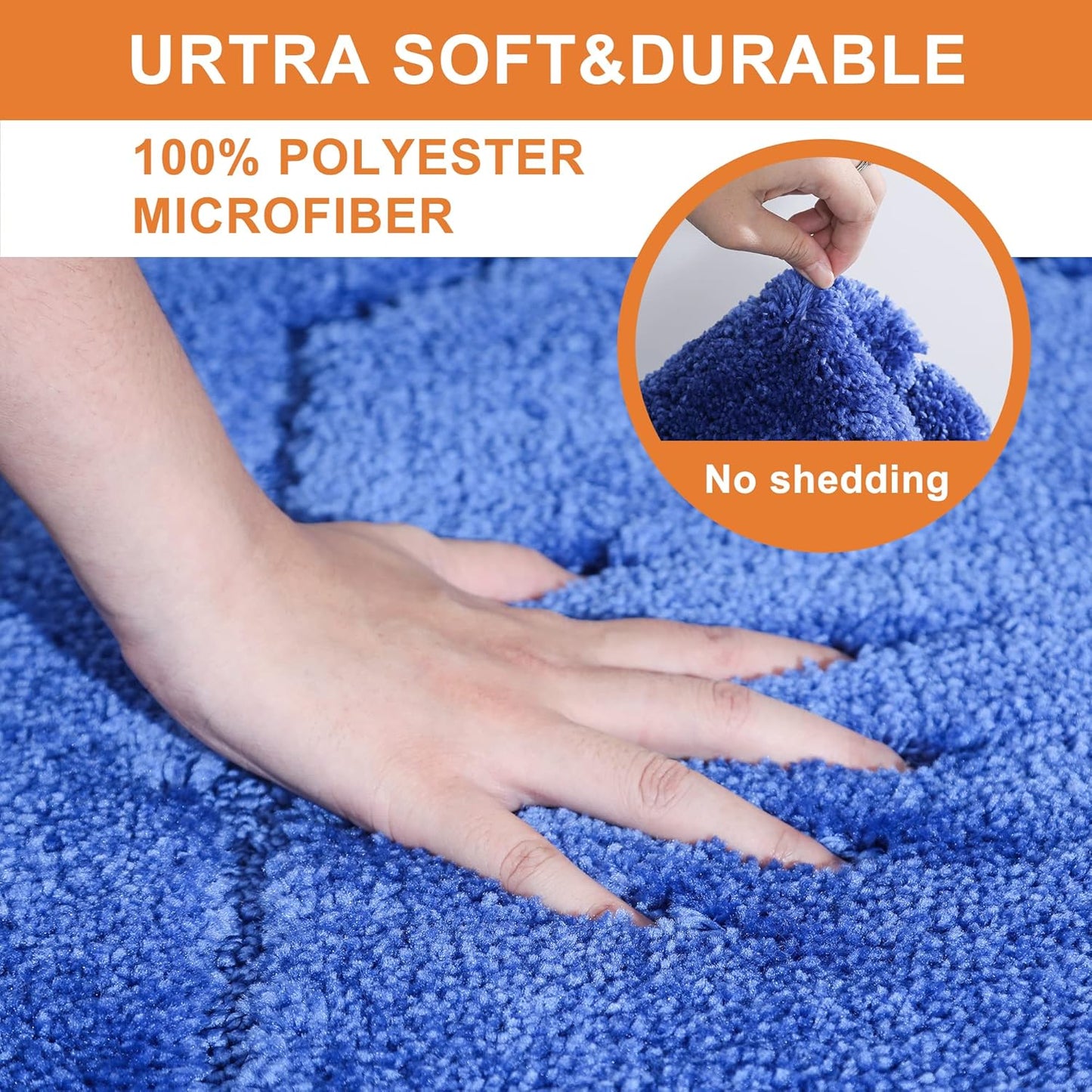 BEQHAUSE-Bathroom-Rugs-Non-Slip-Soft-Bath Mats for Bathroom Floor Absorbent Shower Mat Machine Washable Quick Dry Bath Mat for Shower, and Tub 24"x48",Navy Blue