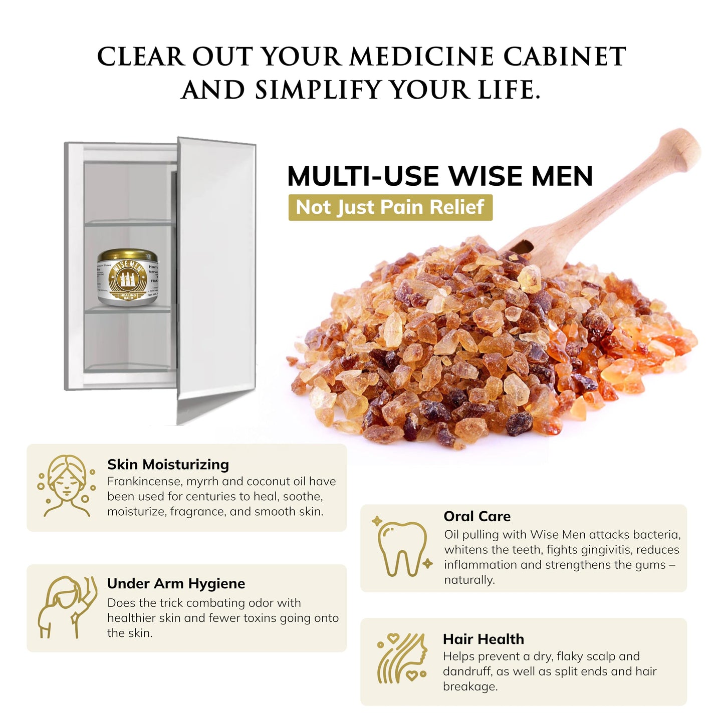 Wise Men Healing Balm with Myrrh and Frankincense Essential Oils for Soothing Nerve Relief Massage