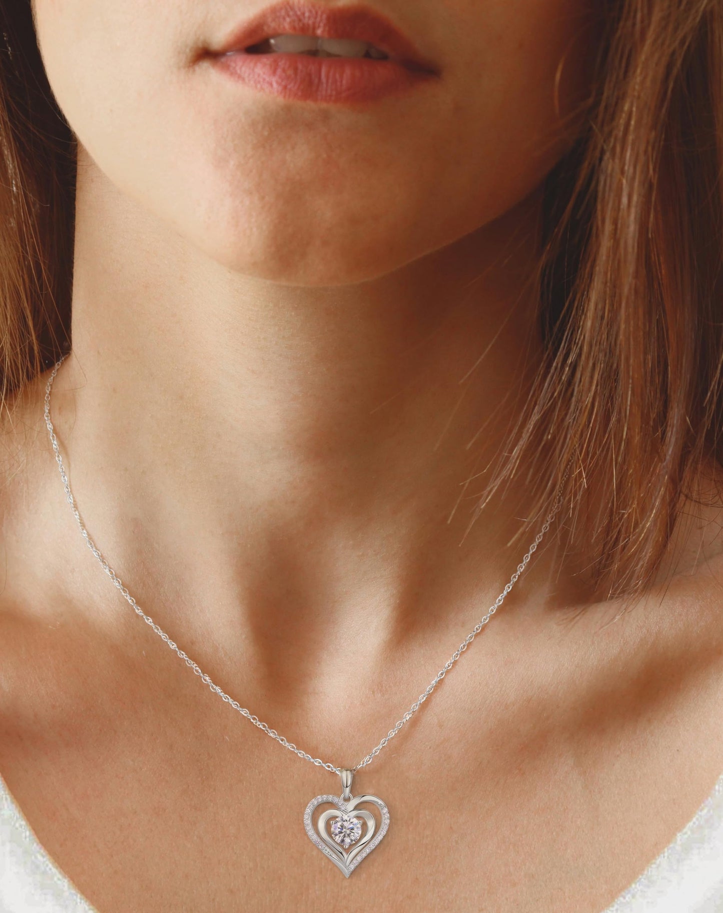 Sparkling Heart Moissanite Necklaces for Women, 1 Carat Moissanite, 925 sterling silver necklaces, jewelry, necklaces for women, mossinate, gifts for her, birthday gifts for women