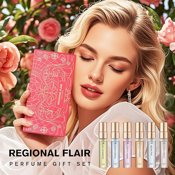 Perfume for Women Set of 6 - Regional Flair Perfume for Women Perfect for Gifting or Personal use, Long-Lasting Fragrance Perfum for any Accasions (6 Count, 0.17 oz)