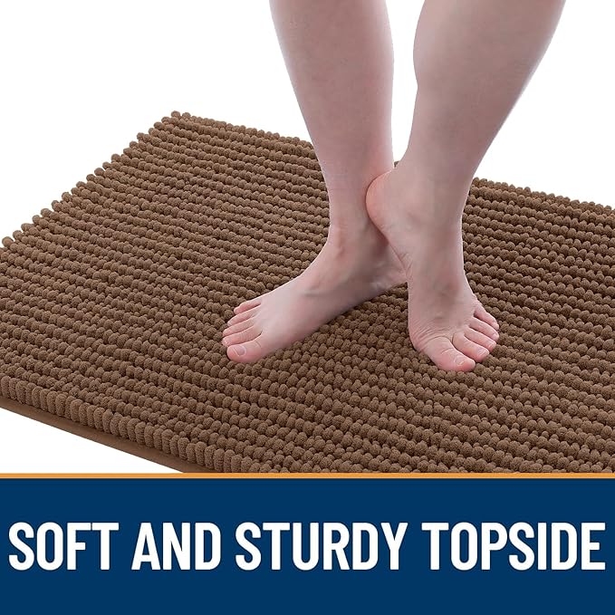 OLANLY Dog Door Mat for Muddy Paws 44x32, Ultra Absorbent Chenille Mud Doormat, Non-Slip Washable and Dirt Trapping Doormat for Indoor Entryway, Quick-Dry Indoor Pet Bed Mats for Dogs, Mocha