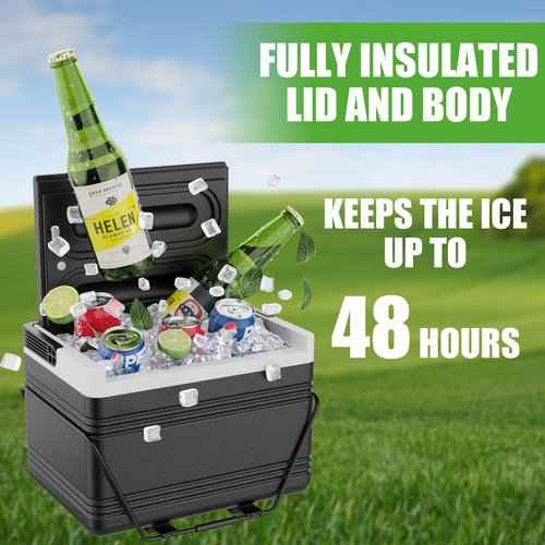 10L0L Upgraded Large Golf Cart Cooler with Mounting Bracket Kit Caddy Fits Yamaha Club Car and EZGO, Portable 48H Cooling Golf Cart Ice Chest 102588101 103886801