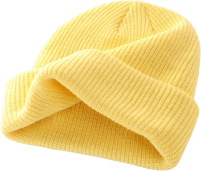 Connectyle Classic Double Layer Knit Beanie Hat Warm Thick Acrylic Winter Hats Daily Cuffed Beanies Watch Hat for Men Women