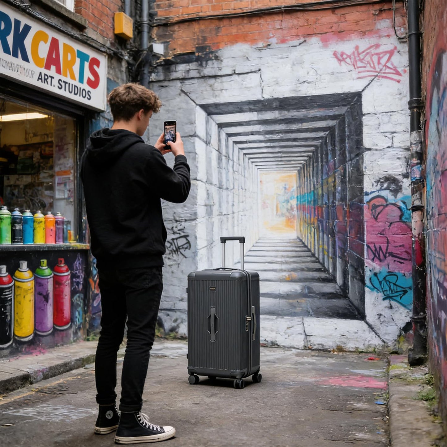 LIGHTGO Ultra-Lightweight PC+ABS Suitcase with TSA Lock & Quiet 360°Wheels, 20/26/30 Inch Expandable Luggage, Smart Organizer with Magical Divider & Waterproof Zone(20inch Carbon Grey)