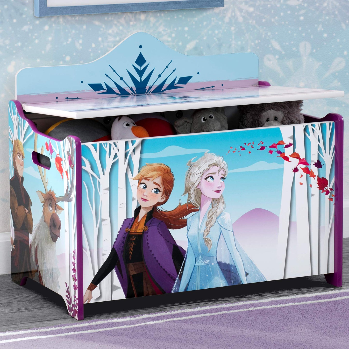 Delta Children Canopy Toddler Bed, Disney Frozen & Deluxe Toy Box, Disney Frozen II