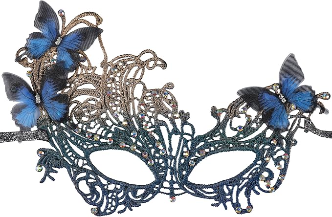 Zinniday Halloween Lace Masquerade Masks - 1920s Vintage Antique Mask for Men Women Carnival Party Mardi Gras Evening Prom