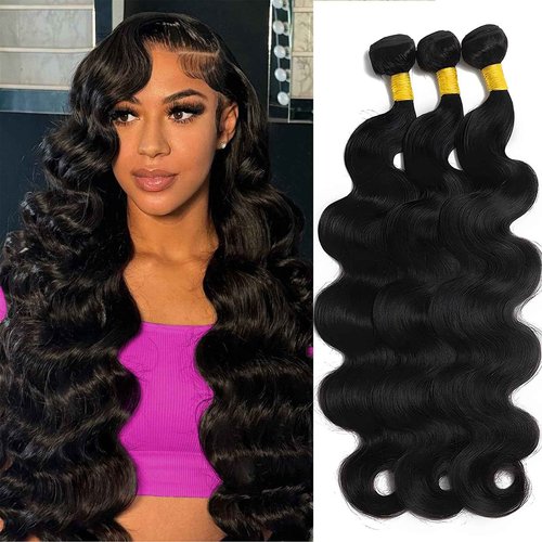 14A Brazilian Body Wave Bundles Human Hair 18 20 22 Inch 100% Real Raw Virgin Human Hair Bundles Body Wave 3 Bundles Human Hair Extension Natural Color（18 20 22）