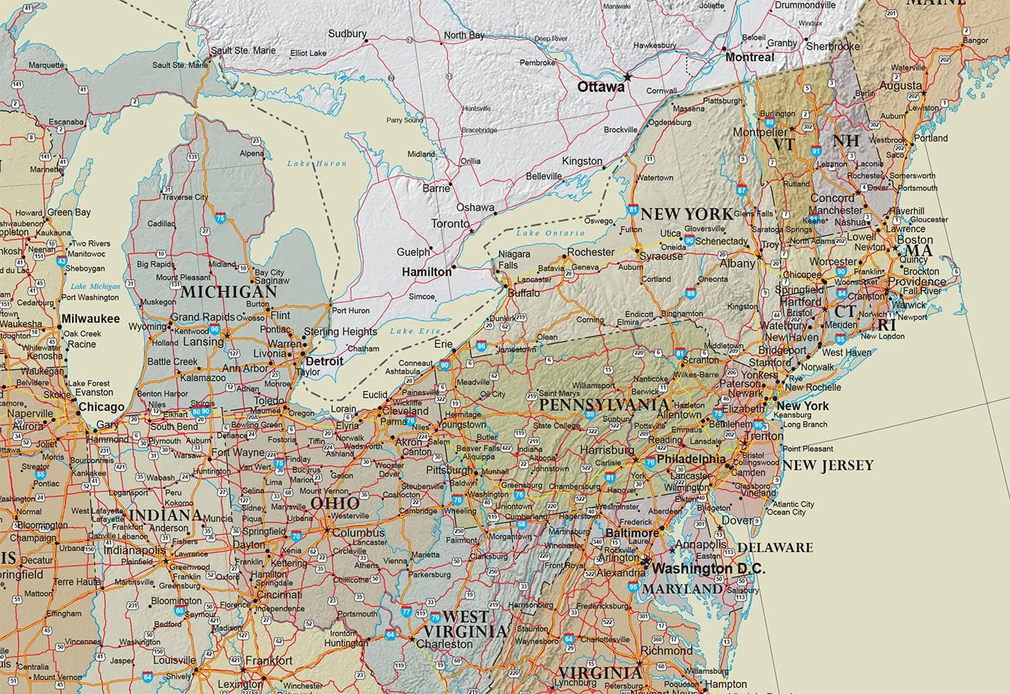 24x36 United States, USA Contemporary Premier Wall Map Poster (24x36 LAMINATED)