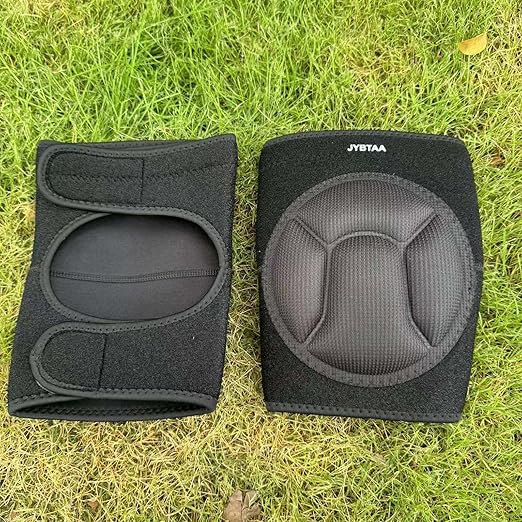 JYBTAA Men/Women Knee Pads for Cleaning,House Work,Scrubbing Floors, Gardening kneepad for Carpet Installations Welding, Adjustable Flooring Knee Protectors Cushion for Mechanics, Black L. (1 Pair)