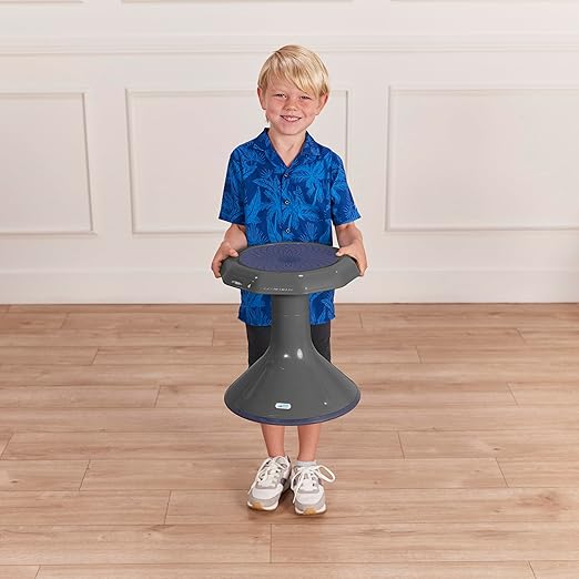 ECR4Kids ACE Active Core Engagement Wobble Stool, 15-Inch Seat Height, Flexible Seating, Grey
