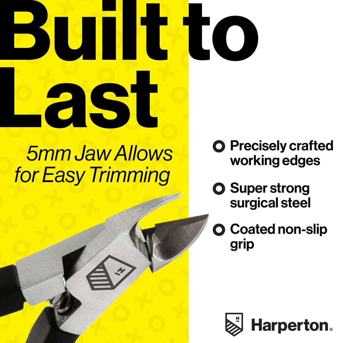 Harperton Cuticle Trimmer - Full Jaw Nipper and Trimmer, Non-Slip Cuticle Nipper Stainless Steel Cutter Fingernails and Toenails