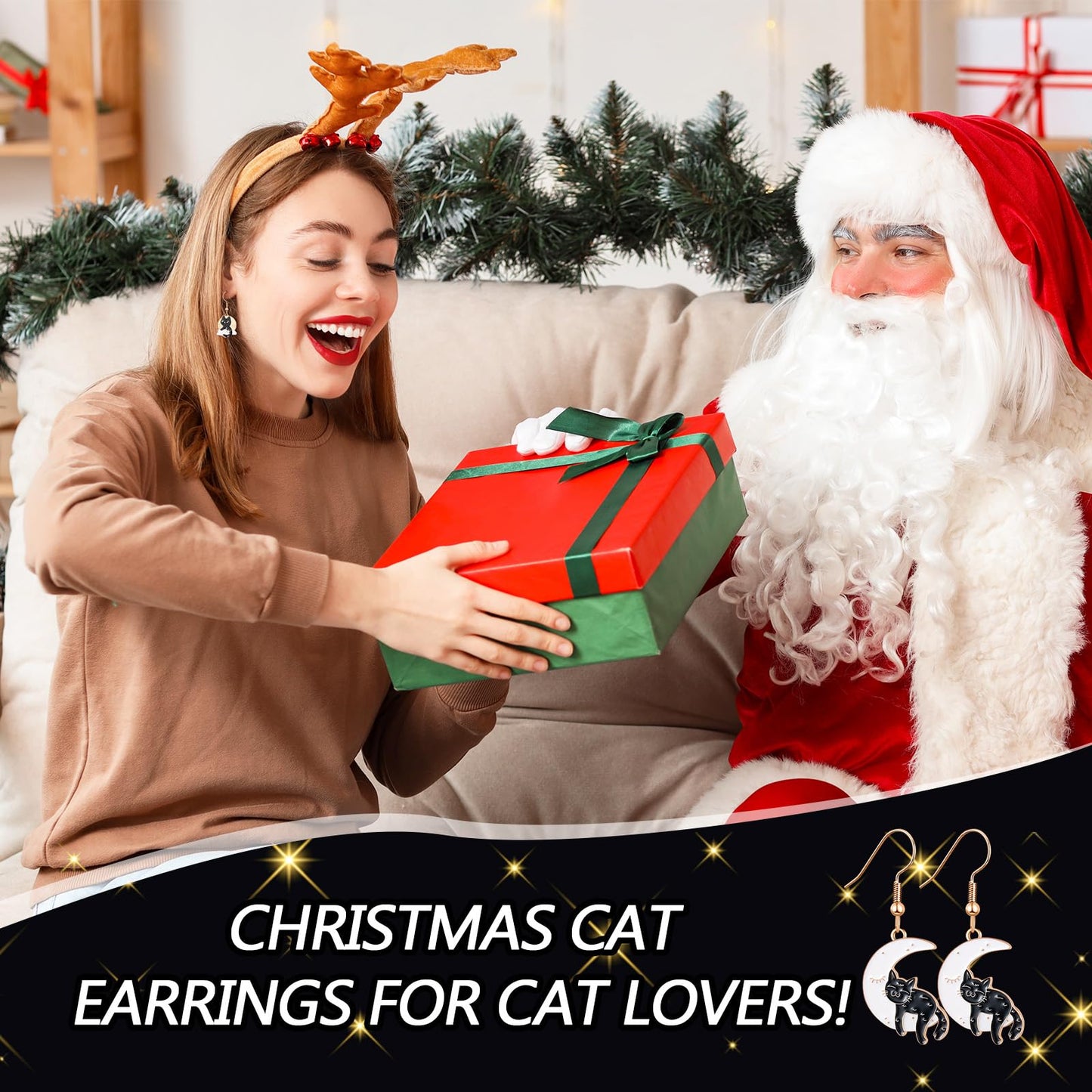 Nosiny 36 Pairs Halloween Earrings Bulk Funny Weird Studs Dangle Drop Earrings Cute Jewelry Sets for Women Teacher Gifts(Black Cat)